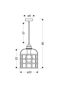 Soleto Lampa Wisząca Miedziany 1X40W E27 Klosz Czarny Candellux