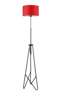 Float Lampa Podłogowa Czarna 1X60W E27 Abażur Czerwony Candellux