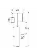 Tubo Lampa Wisząca Czarny Talerz 3X25W Gu10 Klosz Mix Czarny Candellux