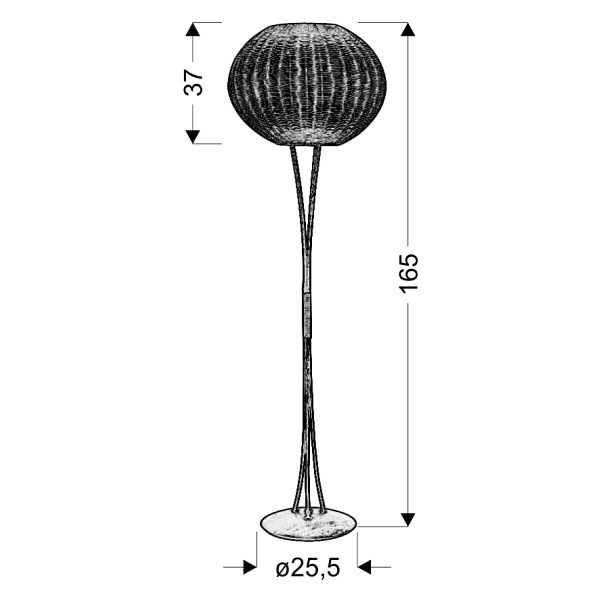 Greta Lampa Podłogowa 1X60W E27 Wys 165Cm Sr 40Cm Candellux