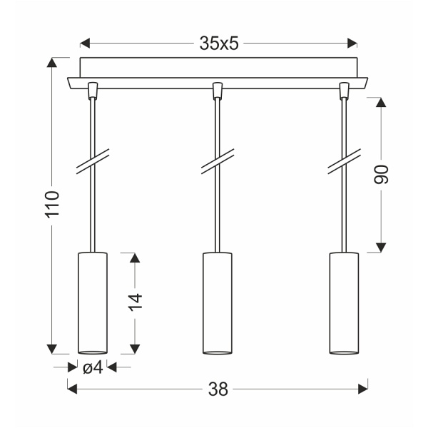 Lampa Wisząca Dallas 142 Mm 3 Złoty Candellux