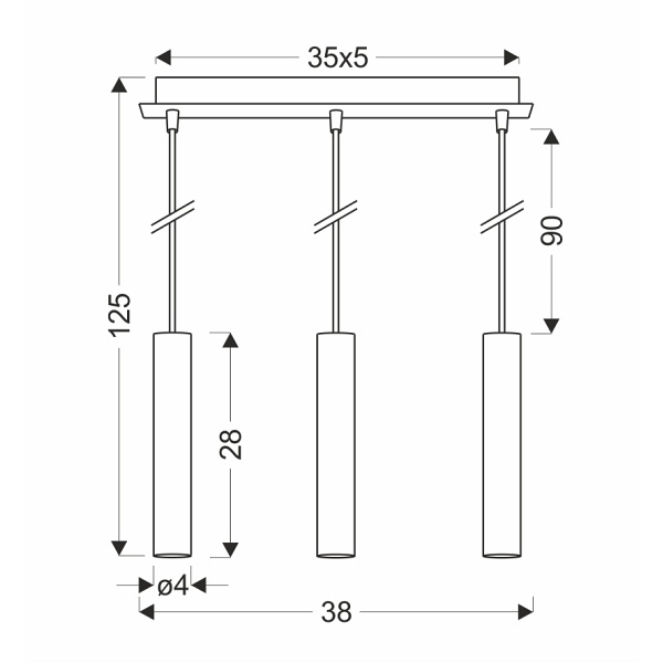 Lampa Wisząca Dallas 284 Mm 3 Złoty Candellux