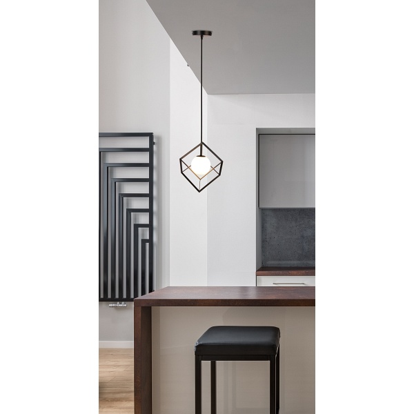 Lampa Wisząca Weert 1 Czarny Złoty 115X15X15 Candellux