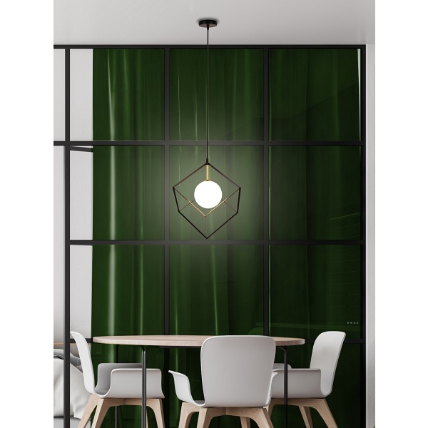 Lampa Wisząca Weert 1 Czarny Złoty 120X20X20 Candellux