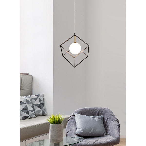 Lampa Wisząca Weert 1 Czarny Złoty 120X20X20 Candellux