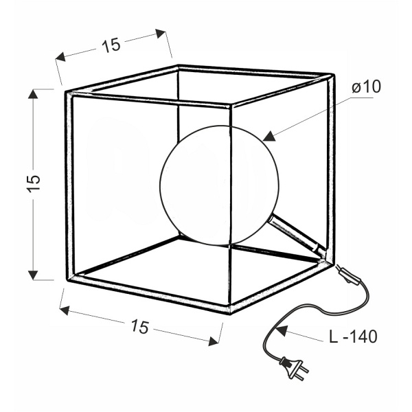 Lampa Stołowa Weert 1 Czarny Złoty 15X15X15 Candellux