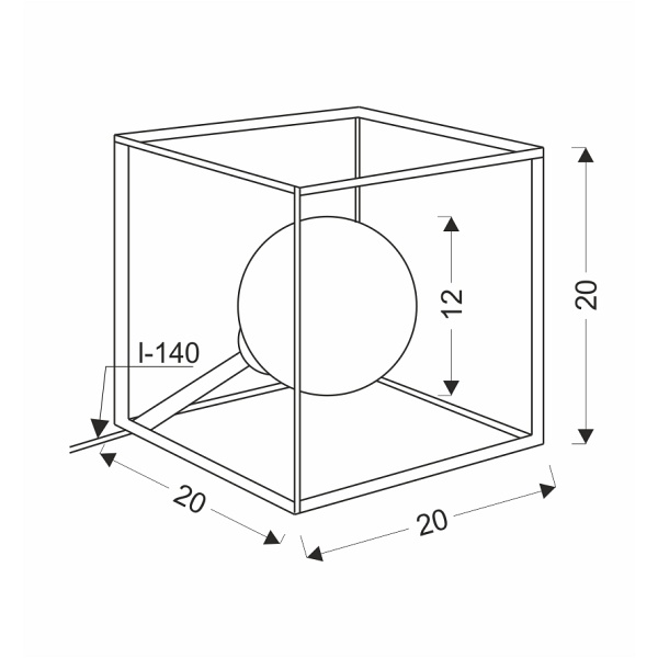 Lampa Stołowa Weert 1 Czarny Złoty 20X20X20 Candellux