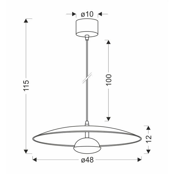 Lampa Wisząca Lund 1 Biały 115X48X48 Candellux
