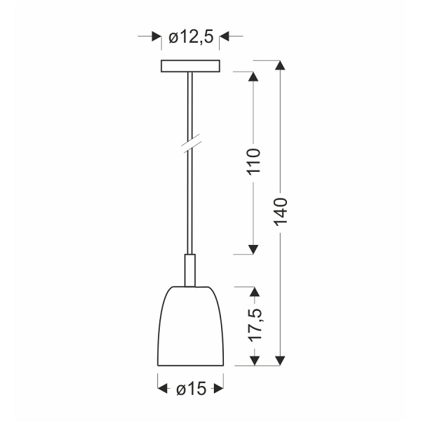 Lampa Wisząca Modena 1 Złoty 140X15X15 Candellux