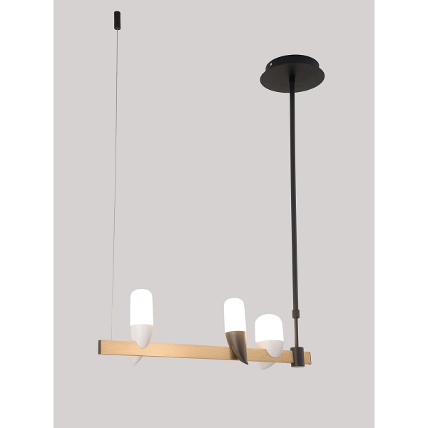 Lampa Wisząca Sakai 3 Czarny Złoty Candellux