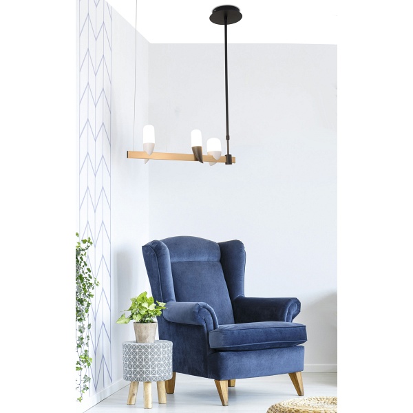 Lampa Wisząca Sakai 3 Czarny Złoty Candellux