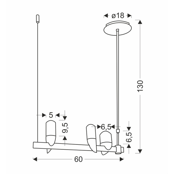 Lampa Wisząca Sakai 3 Czarny Złoty Candellux