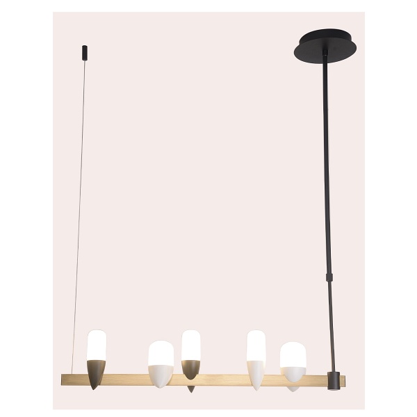 Lampa Wisząca Sakai 5 Czarny Złoty Candellux