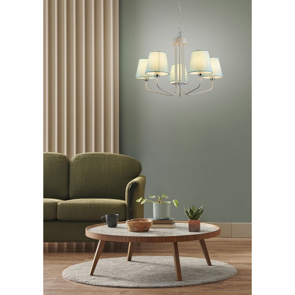 Lampa Wisząca York 5 Biały Niebieski Candellux