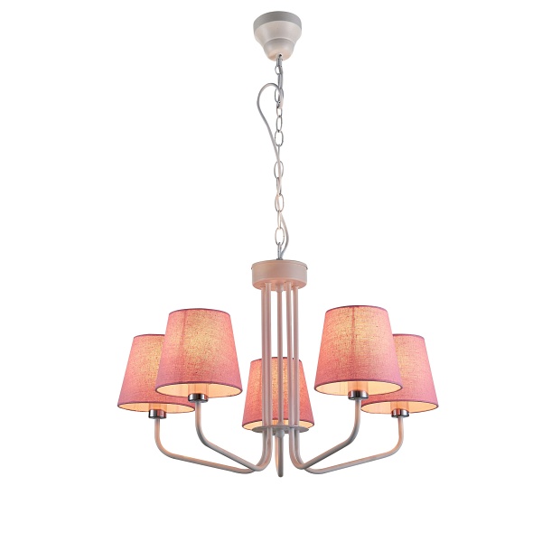 Lampa Wisząca York 5 Biały Różowy Candellux