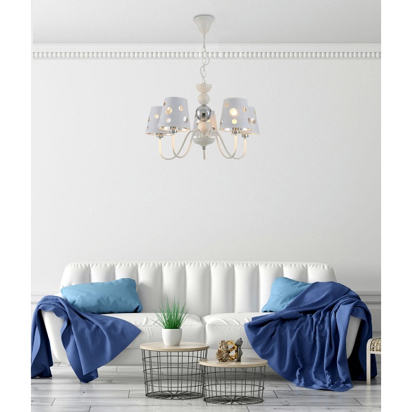 Lampa Wisząca Batley 5 Biały Candellux