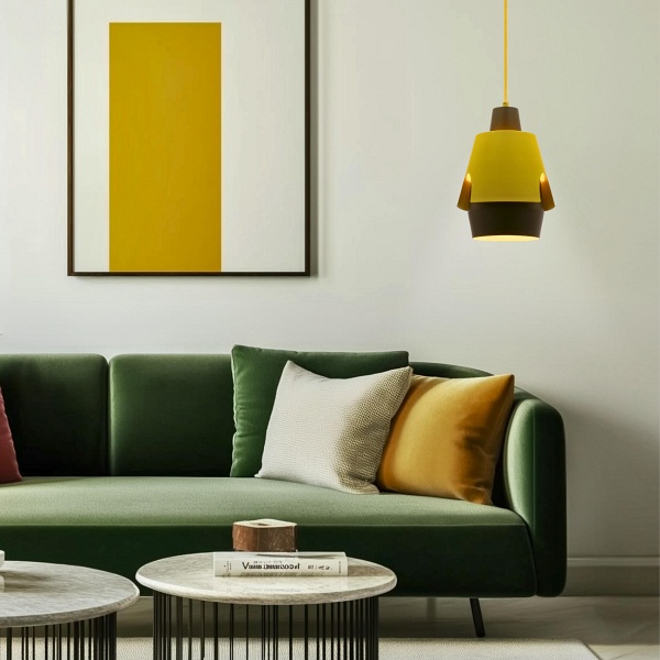 Lampa Wisząca Falun 1 Żółty Candellux