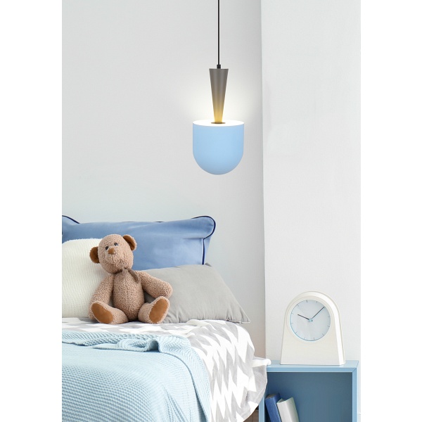 Lampa Wisząca Visby 1 Niebieski Szary Candellux