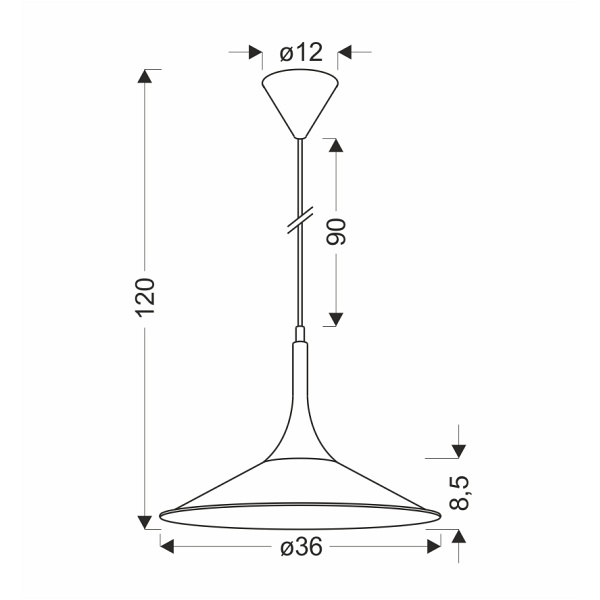 Lampa Wiszaca Kiruna M 1 Czarny 110X36X36 Candellux