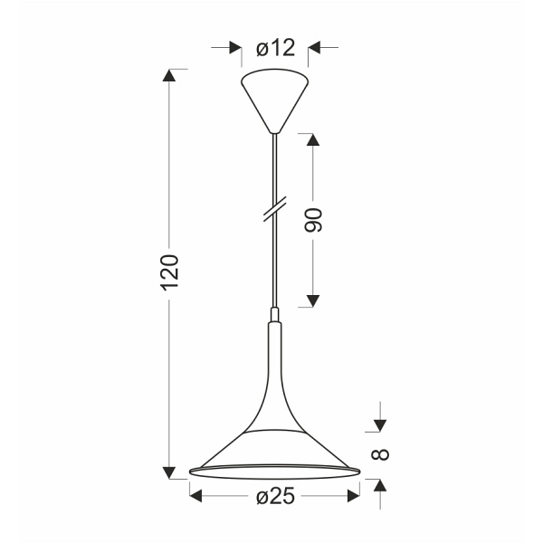 Lampa Wiszaca Kiruna S 1 Czarny 110X25X25 Candellux