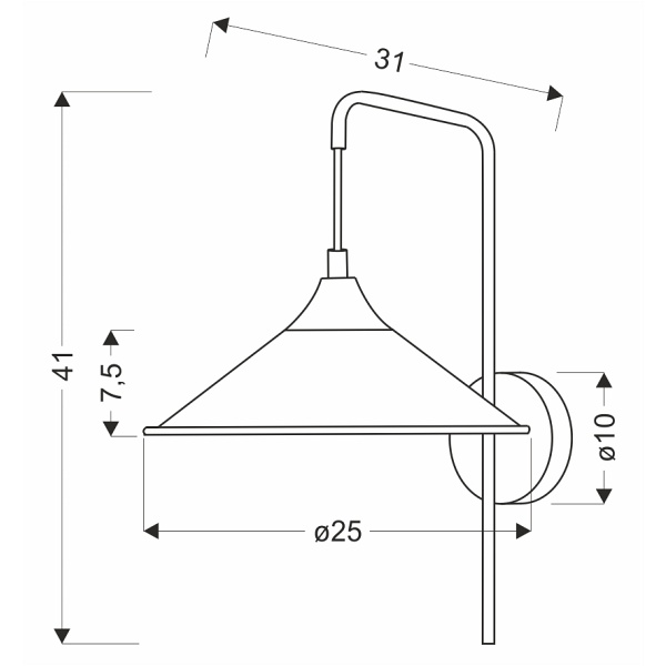 Kinkiet Kiruna 1 Czarny Candellux