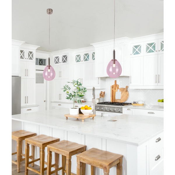 Lampa Wisząca Lukka 1 Chromowy Różowy Candellux