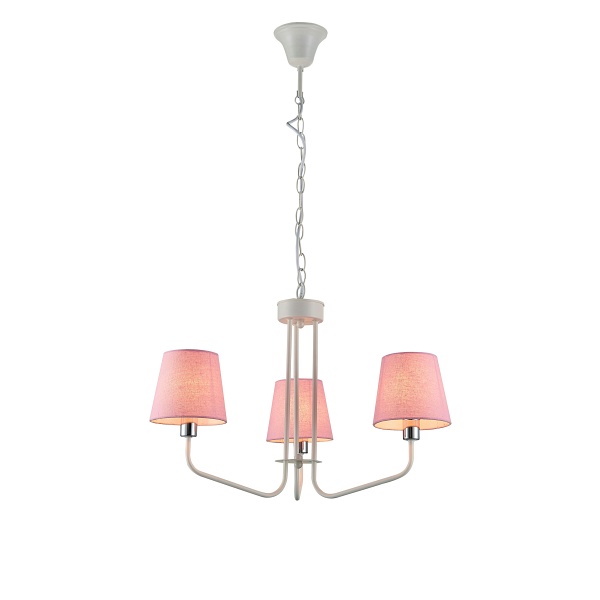 Lampa Wisząca York 3 Biały Różowy Candellux
