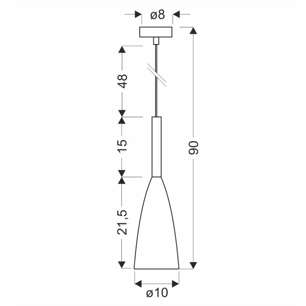 Lampa Wisząca Trosa 1 Czarny Candellux