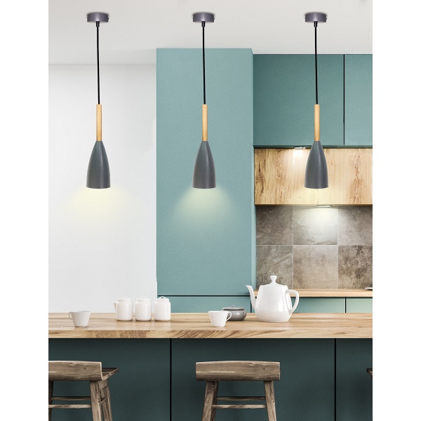 Lampa Wisząca Trosa 1 Szary Candellux