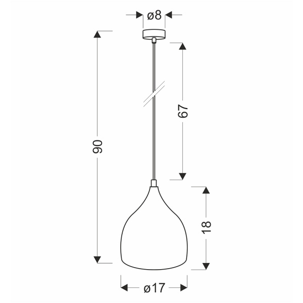 Lampa Wisząca Ystad 170Mm 1 Czarny Candellux