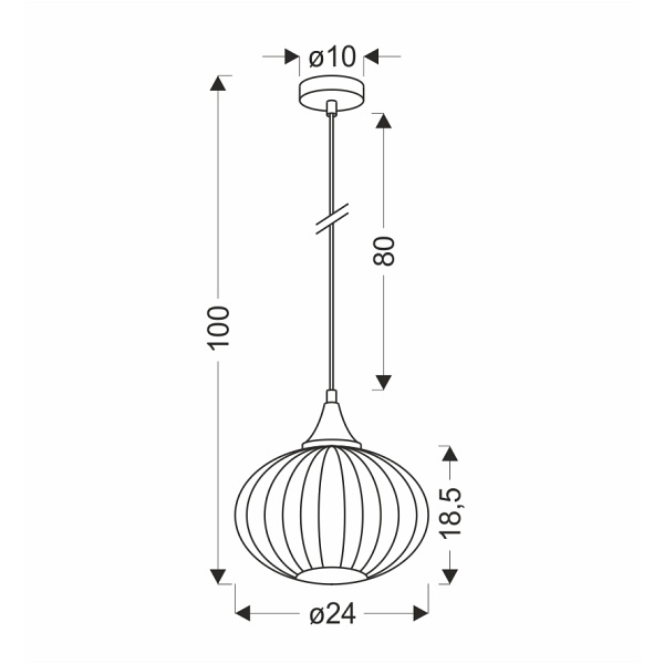 Lampa Wisząca Exeter 240Mm 1 Czarny Candellux