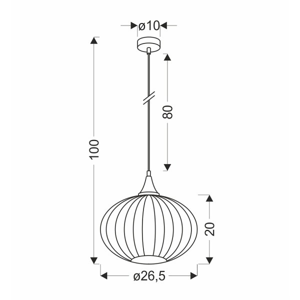 Lampa Wisząca Exeter 265 Mm 1 Czarny Candellux