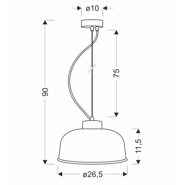 Lampa Wisząca Liverpool Ii 1 Czerwony90X26,5X0 Candellux