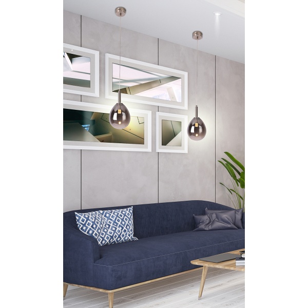 Lampa Wisząca Lukka 1 Chromowy Szary Candellux