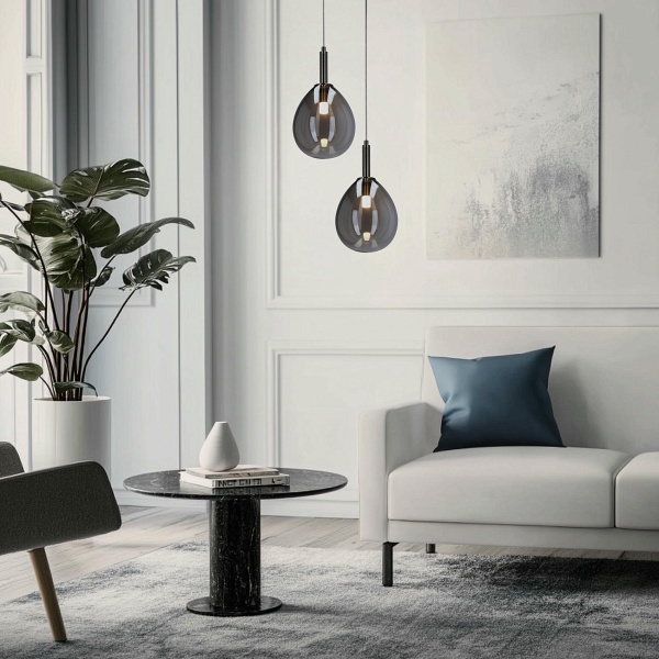 Lampa Wisząca Lukka 1 Chromowy Szary Candellux