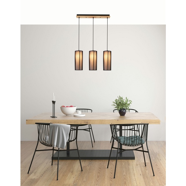 Lampa Wisząca Kioto 3 Czarny 120X12X60 Candellux