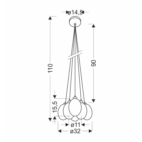 Lampa Wisząca Lukka 6 Wielokolorowy Candellux