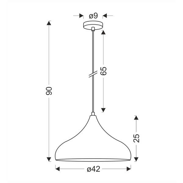 Lampa Wisząca Viborg 420Mm 1 Czarny Candellux