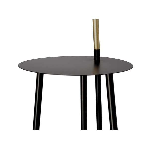 Perret Lampa Podłogowa Czarny+Złoty Matowy 2X15W Gu10 Klosz Czarny Candellux