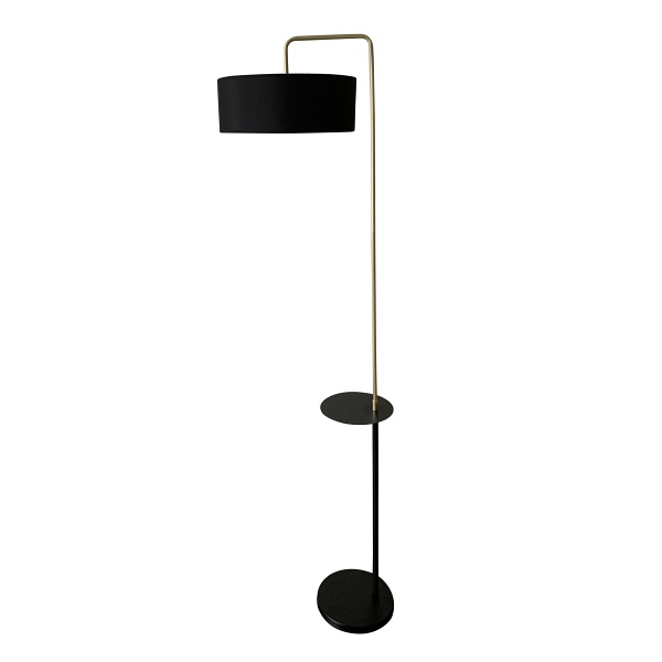 Impact Lampa Podłogowa Czarny+Złoty Matowy 1X40W E27 Abażur Czarny Candellux