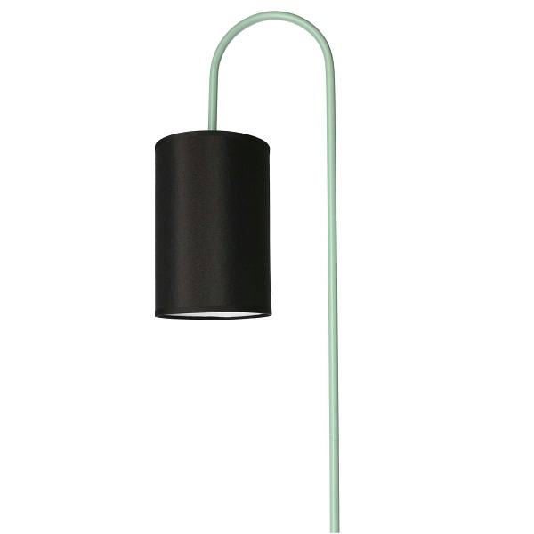 Ravello Lampa Podłogowa Czarny+Zielony 1X40W E14 Abażur Czarny Candellux