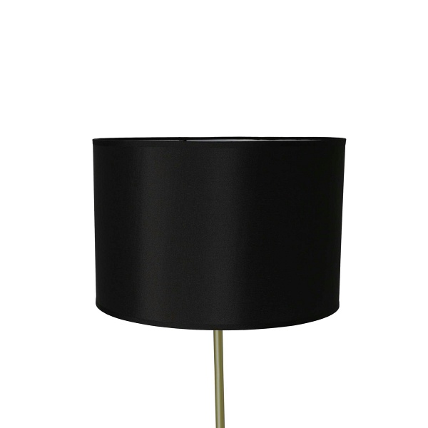 Tegola Lampa Podłogowa Czarny+Złoty Matowy 1X60W E27 Abażur Czarny Candellux