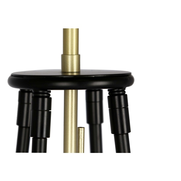 Tegola Lampa Podłogowa Czarny+Złoty Matowy 1X60W E27 Abażur Czarny Candellux