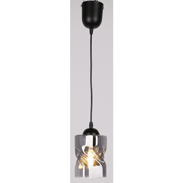 Felis Lampa Wisząca Czarny 1X60W E27 Klosz Dymiony Candellux