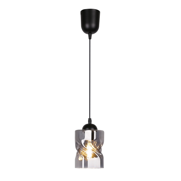 Felis Lampa Wisząca Czarny 1X60W E27 Klosz Dymiony Candellux