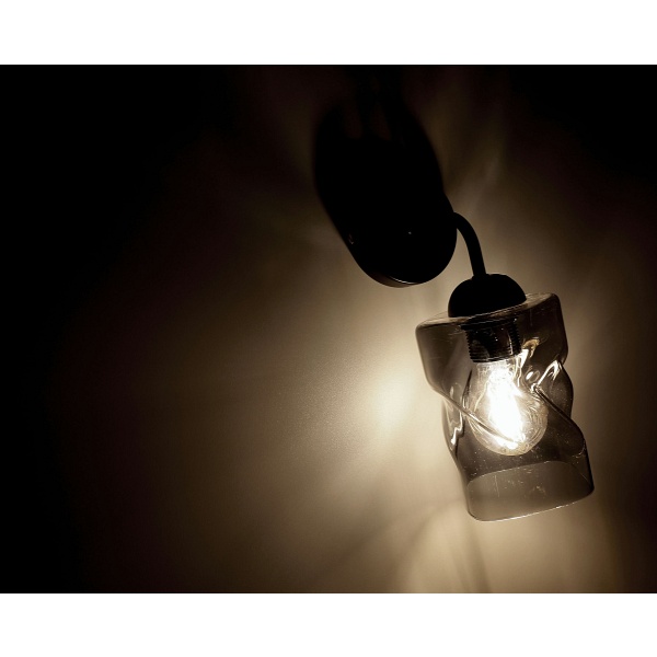 Felis Lampa Kinkiet Czarny 1X60W E27 Klosz Dymiony Candellux