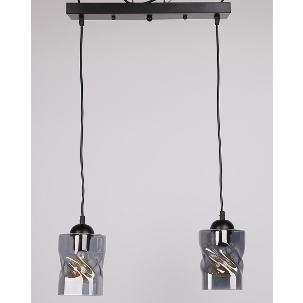 Felis Lampa Wisząca Czarny 2X60W E27 Klosz Dymiony Candellux