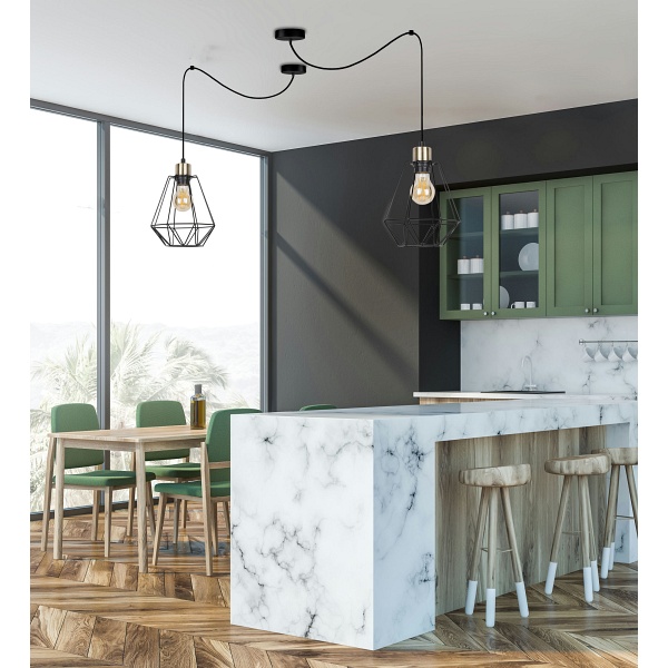 Primo P Lampa Wisząca Czarny+Patyna 1X60W E27 Klosz Czarny Candellux