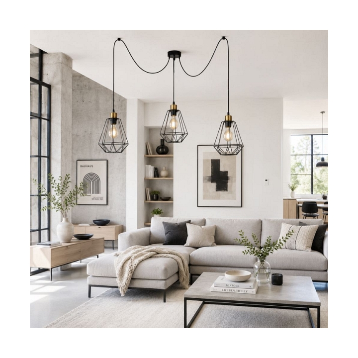 Lampa wisząca Primo P czarna złota czarna 3x60w - Candellux