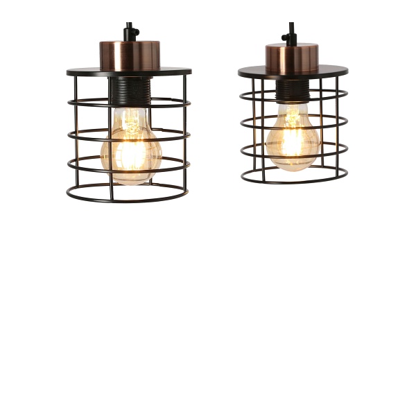 Glob Lampa Wisząca Czarny+Złoty 2X40W E27 Klosz Czarny Candellux